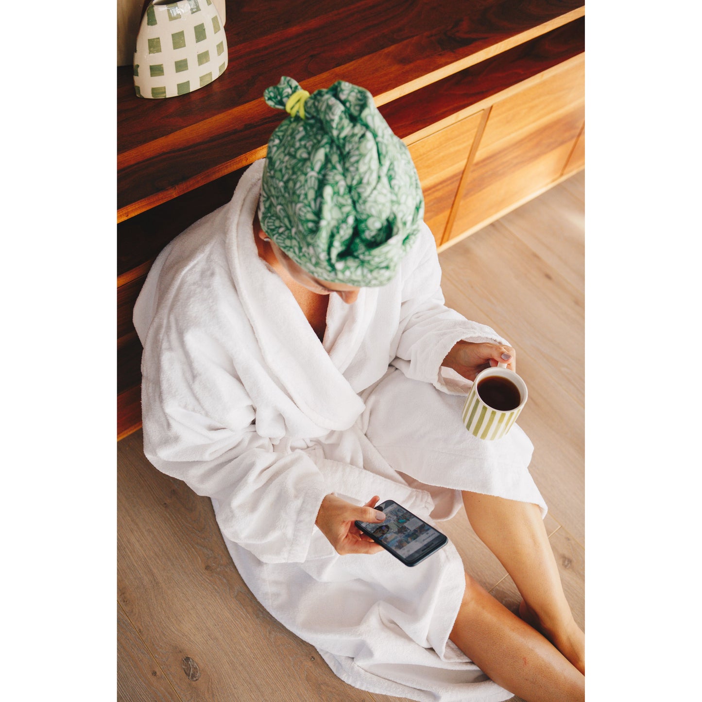 Quick-Dry Hair Towel - Emerald Groove